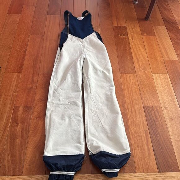 Levi's Vtg 70s Ski Bib Denim Blue Jean Snow Suit Overalls Apres Womens 10/12 - Picture 7 of 16
